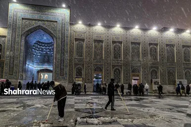 گزارش تصویری | بارش برف پاییزه در حرم مطهر رضوی