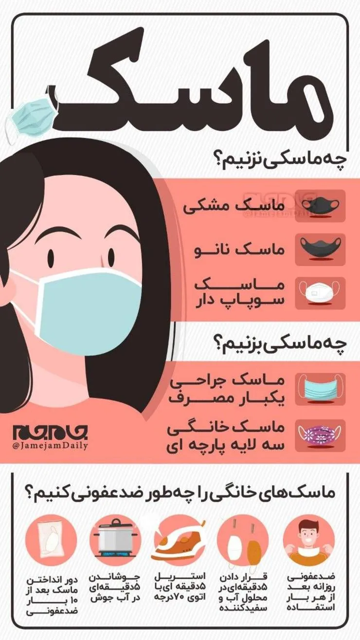 ماسک‌ خانگی را چگونه ضدعفونی کنیم و چه ماسکی نزنیم؟