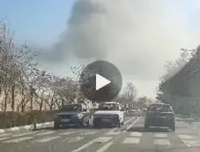 &zwnj;آتش&zwnj;سوزی در باغ ملک آباد مشهد + فیلم