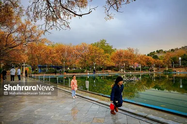 طراوت باران پاییزی در مشهد