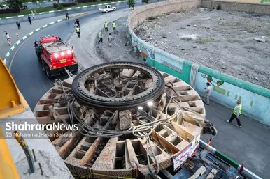 عملیات انتقال دستگاه TBM حفاری قطار شهری