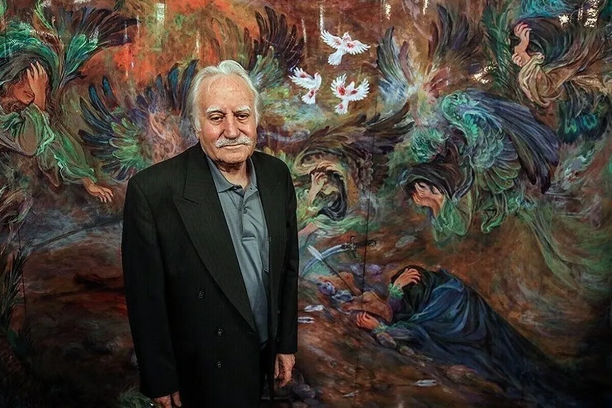 تصویر کم‌نظیر از استاد فرشچیان در لباس خادمی امام رضا(ع) + عکس
