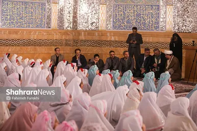 گزارش تصویری | جشن تکلیف دانش آموزان دختر مدارس غیر دولتی در حرم مطهر رضوی