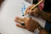 عرض ارادت ۸ استاد خوشنویسی مشهد به ساحت مقدس امام هشتم (ع)