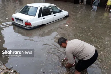 عکس‌هایی از آب گرفتگی محله مشکینی و خیابان امام‌دوست قاسم‌آباد (۲۹ اردیبهشت ۱۴۰۳)