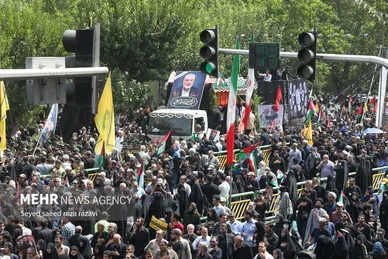 عکس‌هایی از مراسم تشییع پیکر شهید اسماعیل هنیه در تهران- ۲