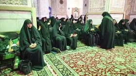 سوگواری بانوان عرب&zwnj;زبان در حرم رضوی به مناسبت شهادت امام صادق (ع)