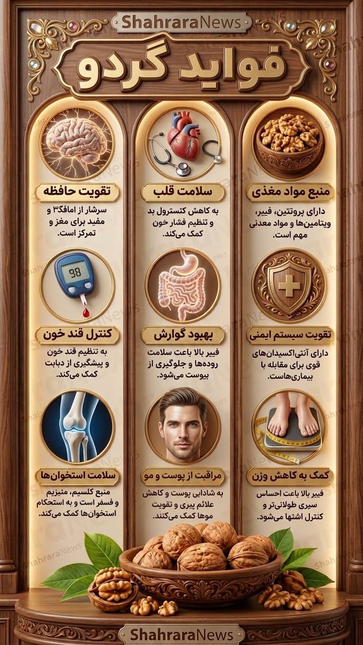 اینفوگرافی| فواید گردو