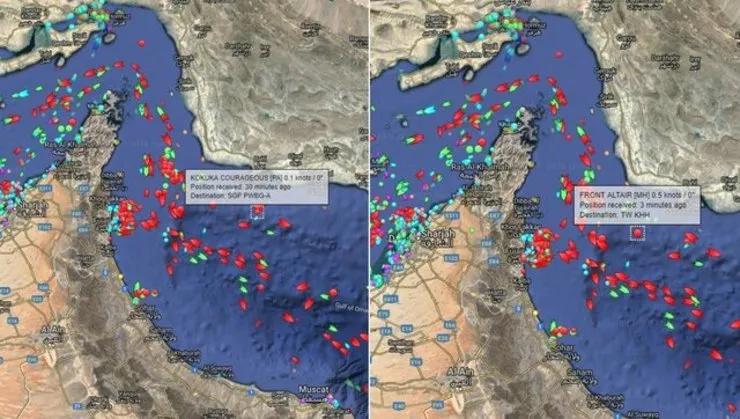 حمله به دو نفتکش بزرگ در دریای عمان