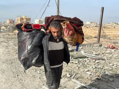 گزارش تصویری | بازگشت فلسطینی‌ها به نوار غزه پس از آتش‌بس