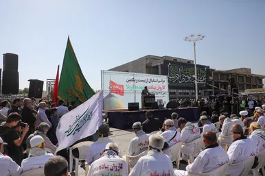 مراسم استقبال کاروان پیاده انصار الحسین (ع)