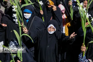 گلباران حرم مطهر رضوی در روز میلاد حضرت معصومه (س)