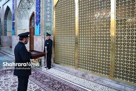 گزارش تصویری | آیین بدرقه کاروان&zwnj;های زیر سایه خورشید در حرم مطهر رضوی