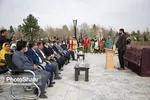 آیین رونمایی از یادمان «گذر سیاوش از آتش» در جلوخان فردوسی برگزار شد