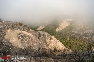 آتش سوزی منطقه حفاظت شده جهان نمای  گلستان