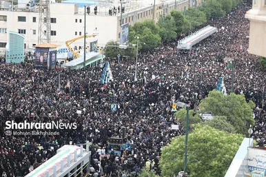عکس‌هایی از تشییع شهدای خدمت در خیابان امام‌رضا‌(ع) (۳ خرداد ۱۴۰۳)