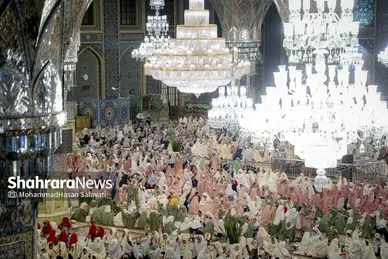 گزارش تصویری | ضیافت افطار دختران روزه اولی در حرم مطهر امام رضا(ع)