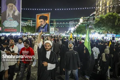 گزارش تصویری | اجتماع بزرگ «لشکریان امام رضا (ع)» در شب میلاد شمس الشموس