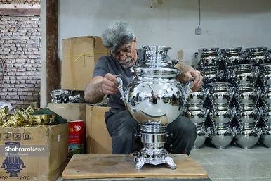 آماده سازی و مرحله آخر بعد از آبکاری و نصب ملحقات به سماور 