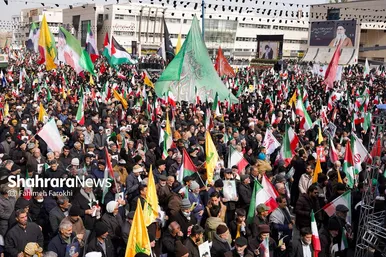 گزارش تصویری | راهپیمایی روز قدس ۱۴۰۴ در مشهد - ۵