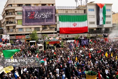 عکس‌هایی از مراسم تشییع پیکر شهید اسماعیل هنیه در تهران - ۱