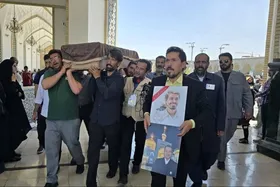پیکر پدر شهید مدافع حرم مرتضی عطایی در مشهد تشییع شد