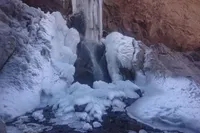 ویدئو| طبیعت برفی آبشار راین کرمان