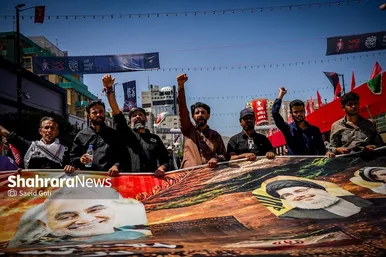 گزارش تصویری | حال و هوای خیابان امام رضا (ع) مشهد، ساعاتی قبل از تشییع پیکر رهبر شهید انقلاب
