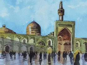 آغاز به کار نمایشگاه آثار هنری غیر ایرانی&zwnj;ها در حرم مطهر رضوی