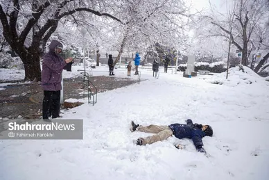 گزارش تصویری | بارش زیبای برف در مشهد