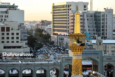 آئین اذن عزای حسینی و تعویض پرچم گنبد حرم مطهر رضوی