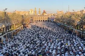 تصاویر دیدنی از نماز عید قربان در کربلا + عکس و&zwnj; فیلم