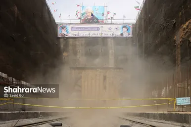 مراسم پایان حفاری مسیر شرقی خط ۳ قطار شهری مشهد