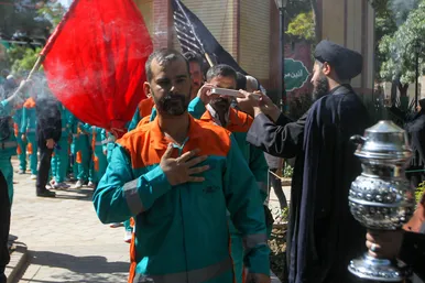 آئین مردمی بدرقه کاروان خادمان اربعین حسینی
