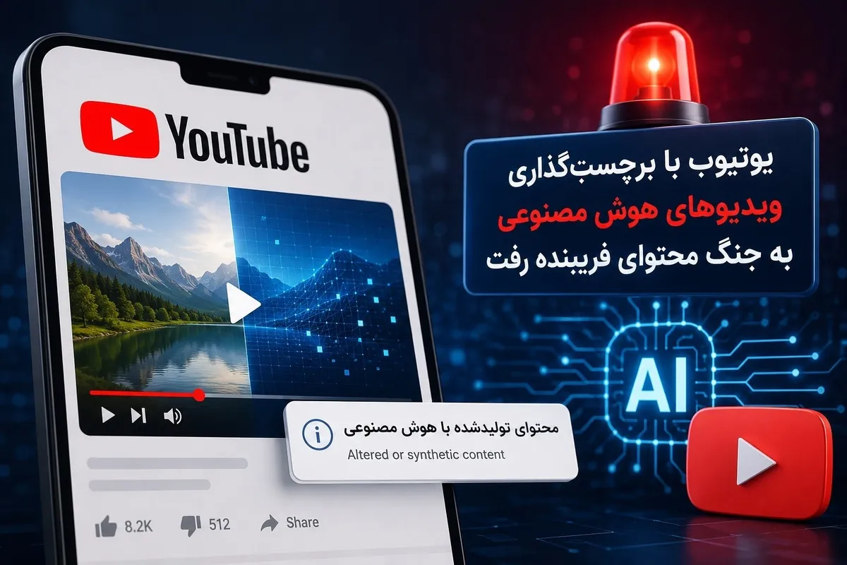 یوتیوب با برچسب‌گذاری ویدیو‌های هوش مصنوعی به جنگ محتوای فریبنده رفت