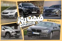 قیمت خودرو‌های وارداتی در بازار امروز (۱۶ آبان ماه ۱۴۰۲)