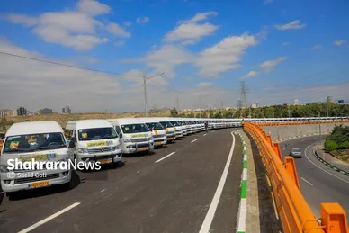 گزارش تصویری |بهره‌برداری از اتصال بزرگراه شهید سلیمانی به بلوار نماز، ۸۱ دستگاه ون و احداث مسیل اقبال
