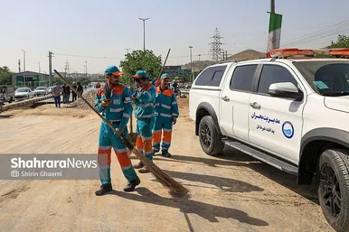 گزارش تصویری | اتفاق  خط لوله اصلی آبرسانی مشهد در بزرگراه شهید سلیمانی