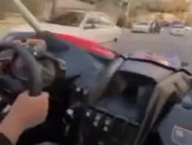 حرکات عجیب و چپ کردن خودروی آفرود در تهران + فیلم