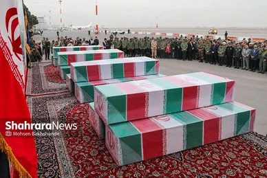 ورود پیکر مطهر ۱۲ شهید گمنام به مشهد