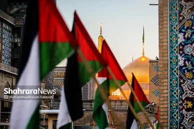 اجتماع همبستگی با جبهه مقاومت فلسطین در صحن قدس حرم مطهر رضوی