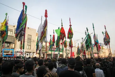 محرم ۱۴۰۴ | عکس‌هایی از آیین سنتی «عَلَم پیغمبر» در میناب