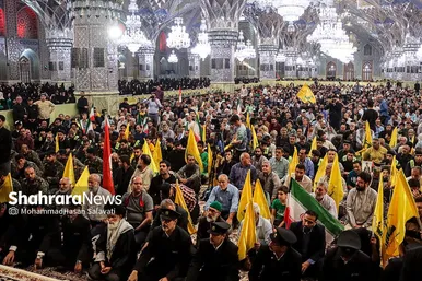 تصاویری از اجتماع مردمی در حرم امام رضا (ع) در پی شهادت سید حسن نصرالله