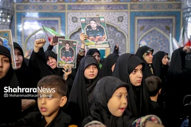 گزارش تصویری |  وداع با پیکر مطهر ۵ شهید خراسانی حمله آمریکایی-صهیونی در حرم مطهر رضوی