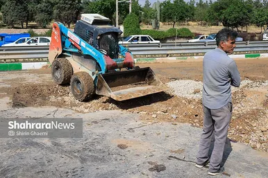 گزارش تصویری | اتفاق  خط لوله اصلی آبرسانی مشهد در بزرگراه شهید سلیمانی
