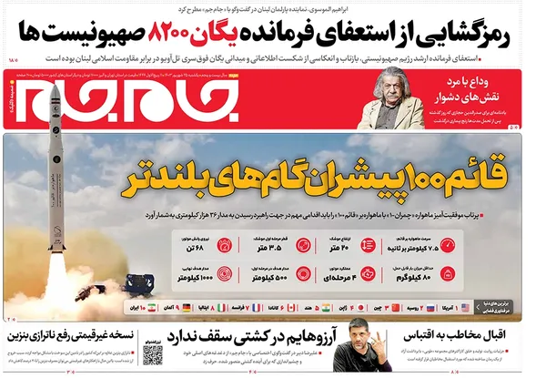صفحه نخست روزنامه‌های کشور - یکشنبه ۲۵ شهریور ۱۴۰۳