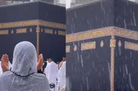 ویدئو| بارش باران در مسجدالحرام