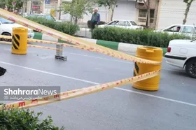 نشست سطحی زمین در بولوار حر مشهد به علت بارندگی | معبر امروز بازگشایی می&zwnj;شود (۴ دی ۱۴۰۴)
