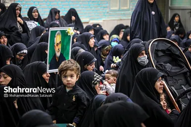 تشییع پیکر بانوی شهیده فاطمه دهقان از شهدای حادثه تروریستی کرمان