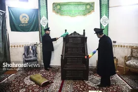 گزارش تصویری | غبارروبی مساجد توسط خادمین حرم مطهر رضوی